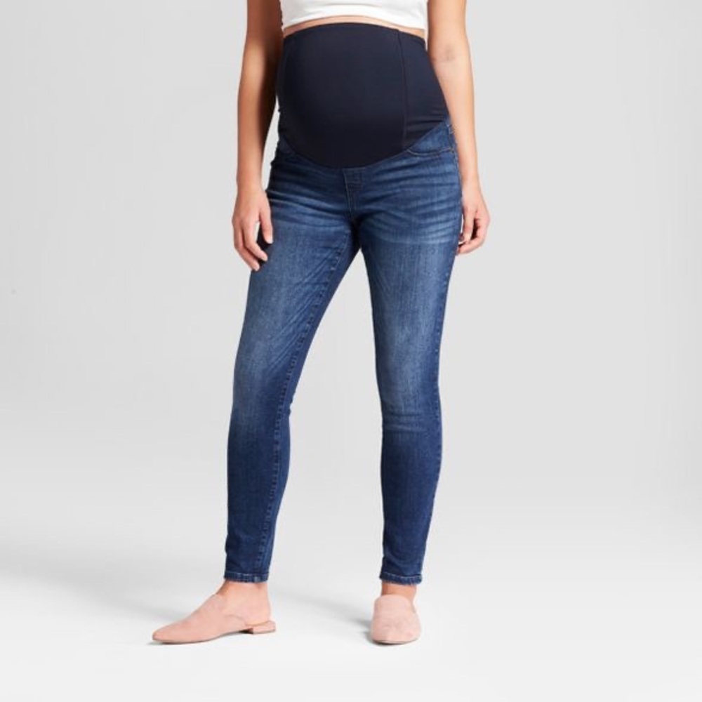 Crossover Panel Skinny Jeans - Isabel Maternity